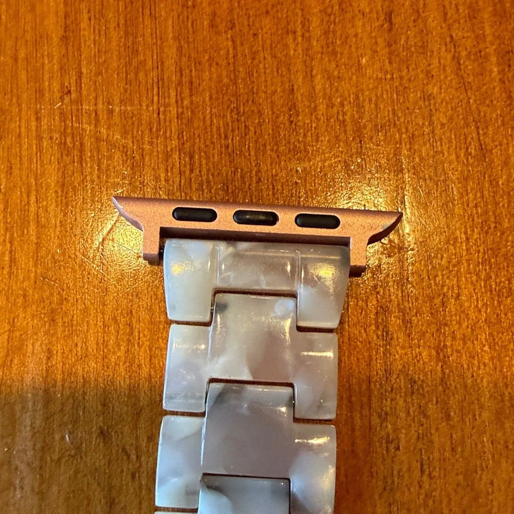 Rose Gold/White Marble Stainless Link Band for Apple Iwatch 42MM